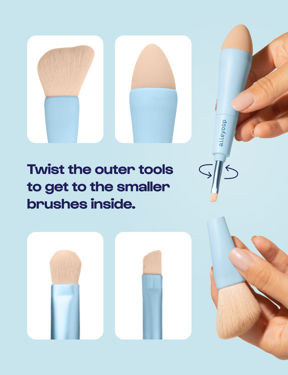 Alleyoop Multi-Tasker 4-in-1 Makeup Brush